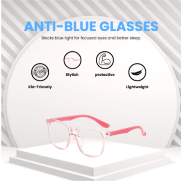 Premium Kids Blue Light Blocking Glasses with Silicone Frame|Pink